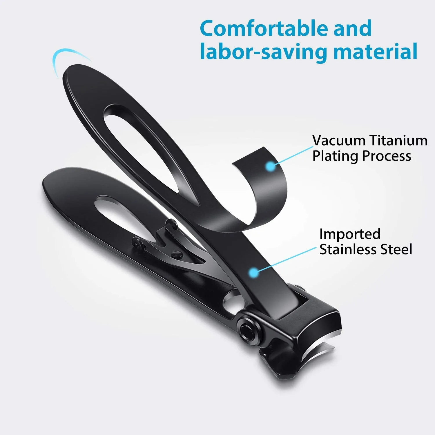 2 Pieces Oversized Thick Nail Clippers Wide Jaw Nail Cutter for Thick Toenails and Fingernails, 15mm Nail Clippers Stainless Steel Toenail Fingernail Clipper Trimmer for Men, Seniors, Adults Black