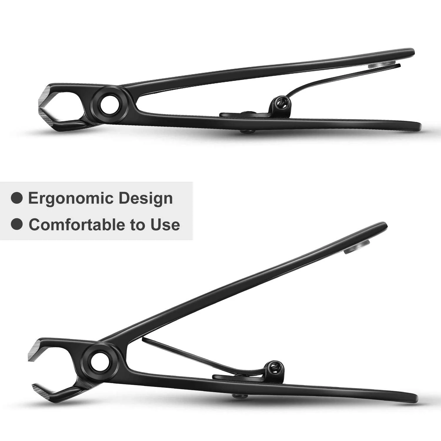 2 Pieces Oversized Thick Nail Clippers Wide Jaw Nail Cutter for Thick Toenails and Fingernails, 15mm Nail Clippers Stainless Steel Toenail Fingernail Clipper Trimmer for Men, Seniors, Adults Black