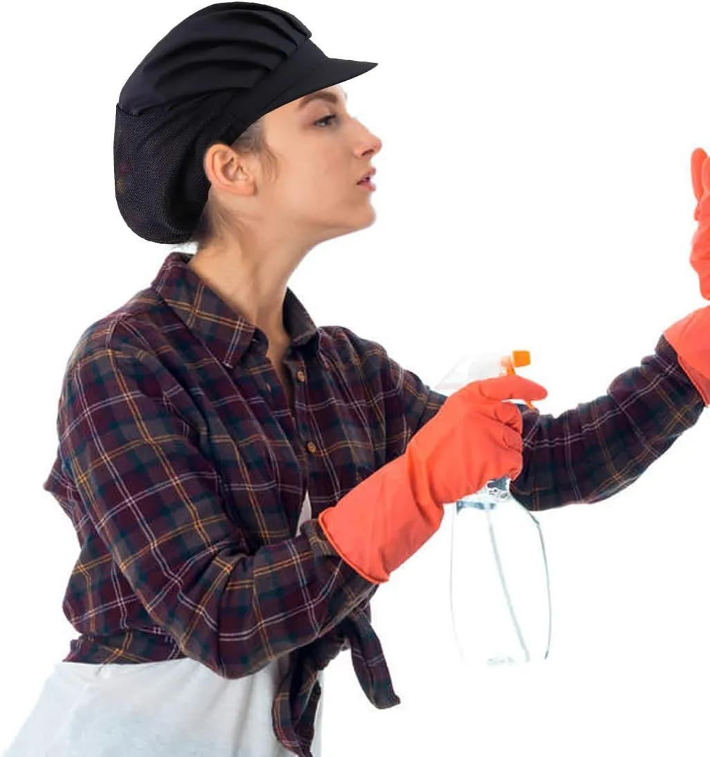 4 or 8 Pack Chef Hat Kitchen Cooking Chef Cap Adjustable Food Service Hair Nets Reusable Washable Mesh Bouffant Beanie