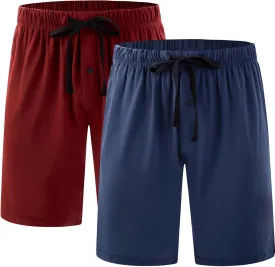 BAMBOO COOL Men??s Pajama Shorts Soft Sleep Shorts Comfy Lounge Pajama Bottoms with Pockets