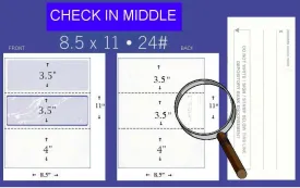 Business Voucher Check Stock - 1000 Sheets, Check in Middle, Blue Marble