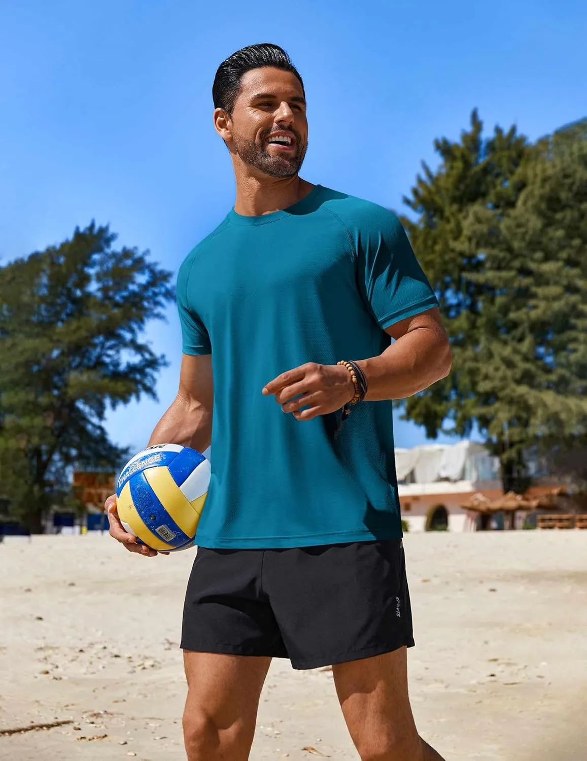 COOFANDY Mens Swim Shirt Short Sleeve UPF 50  Sun Protection Shirt Rah Guard Athletic Quick Dry T Shirts