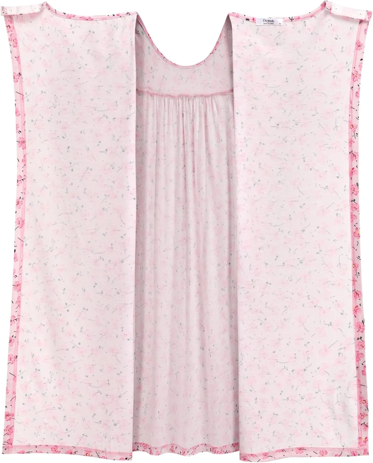 Deyeek Hospital Gowns for Women Open Back Nightgowns Post Surgery Tear Away Snap Dresses Soft Adaptive Nursing Clothing