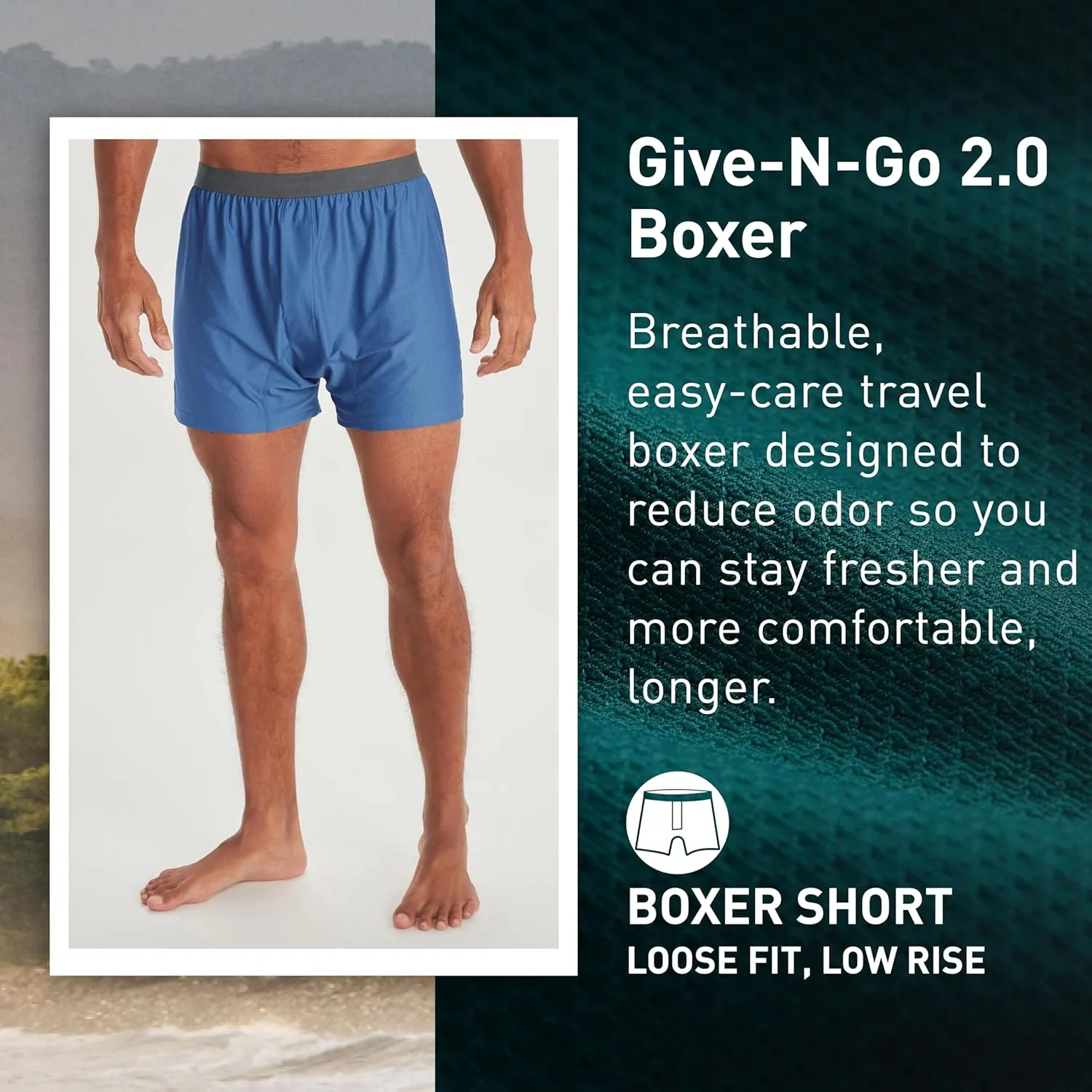 ExOfficio Men's Give-N-Go 2.0 Boxer - Breathable Durable Easy Care Travel Underwear
