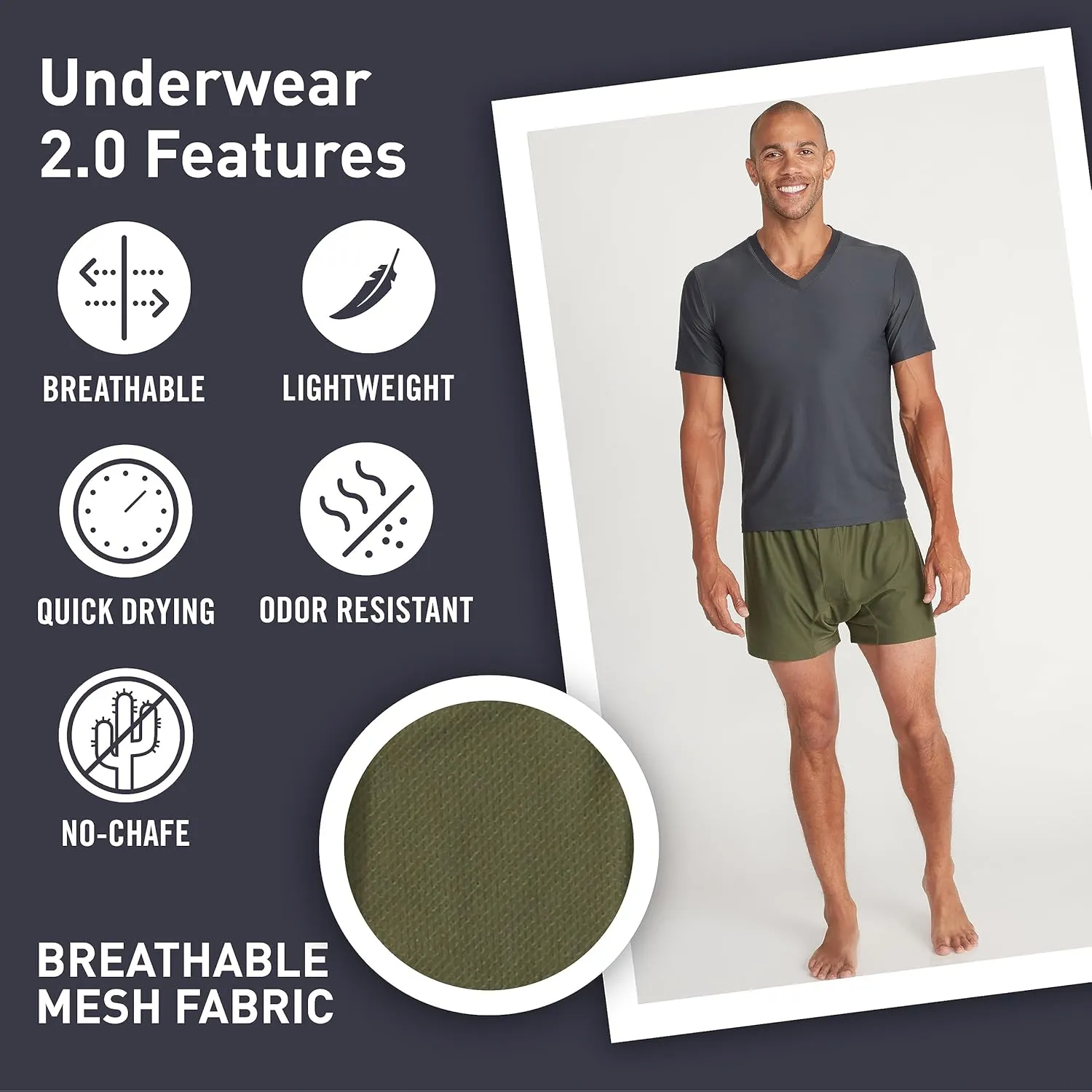 ExOfficio Men's Give-N-Go 2.0 Boxer - Breathable Durable Easy Care Travel Underwear