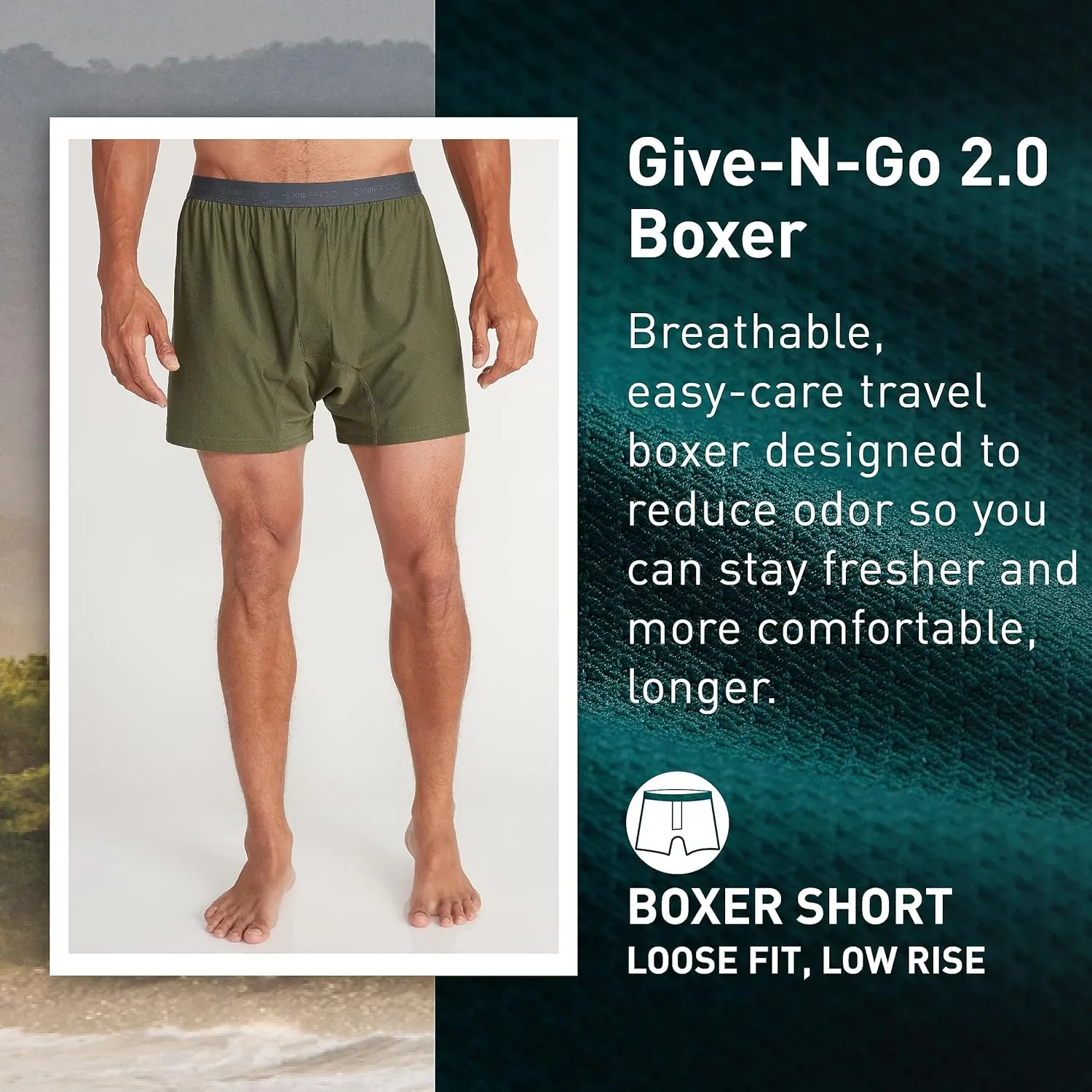 ExOfficio Men's Give-N-Go 2.0 Boxer - Breathable Durable Easy Care Travel Underwear