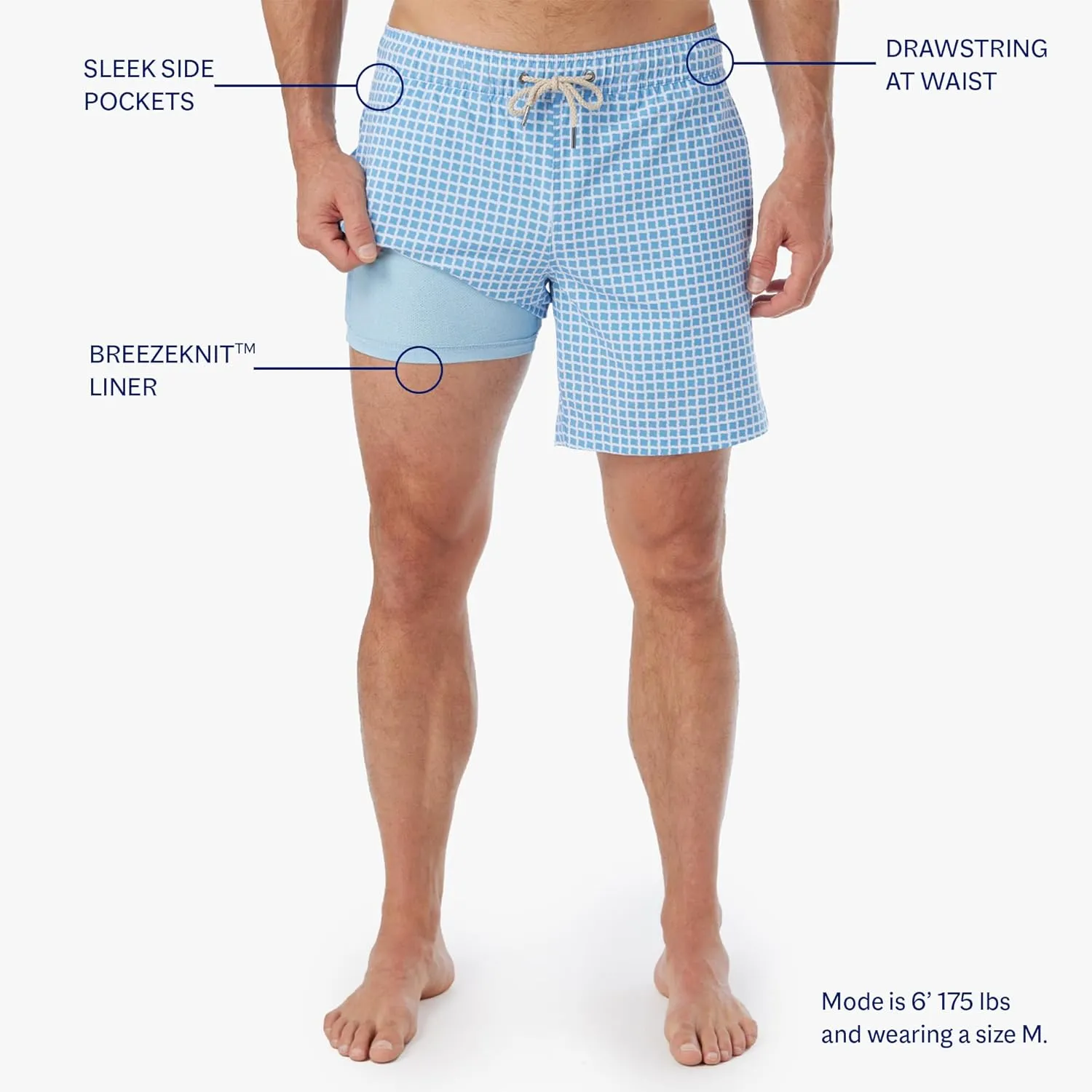 Fair Harbor The Bayberry Trunk ?C?C Men's Swim Suits with Liner, 7-inch Inseam ?C?C Anti-Chafe Classic fit Swim Trunks