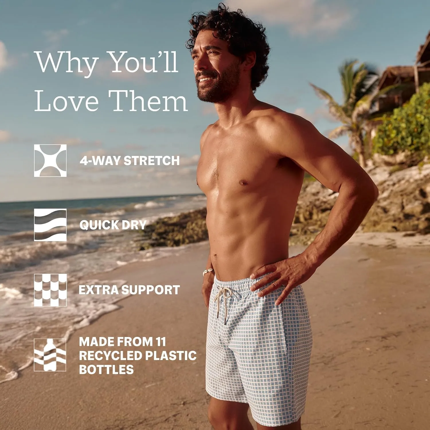 Fair Harbor The Bayberry Trunk ?C?C Men's Swim Suits with Liner, 7-inch Inseam ?C?C Anti-Chafe Classic fit Swim Trunks
