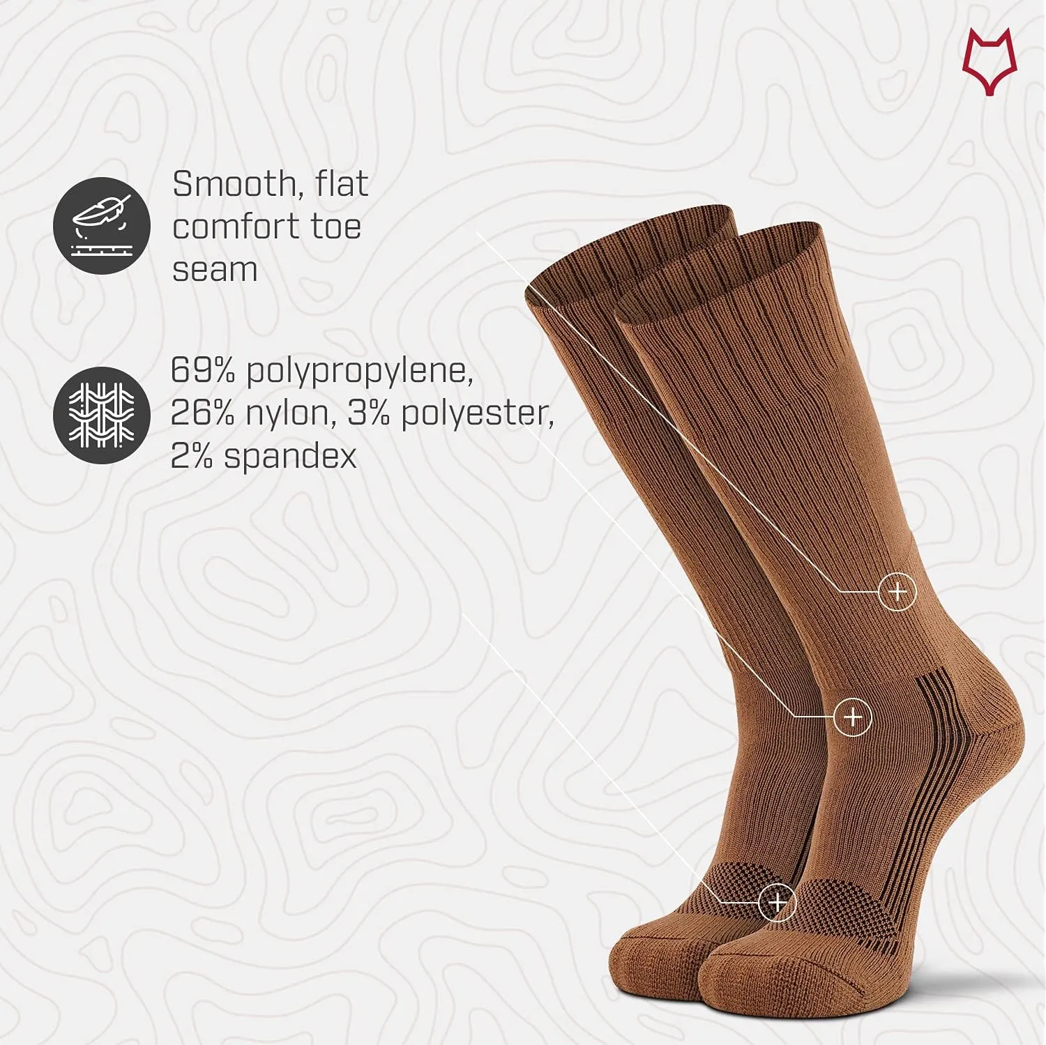 FOX RIVER Men's Tactical Boot Lightweight Military Mid-Calf Socks
