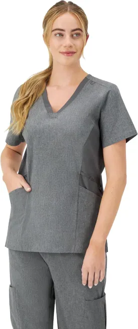 Hanes Women's Scrubs Healthcare Top, Moisture-Wicking Stretch Scrub Shirts, Ribbed Side Panels
