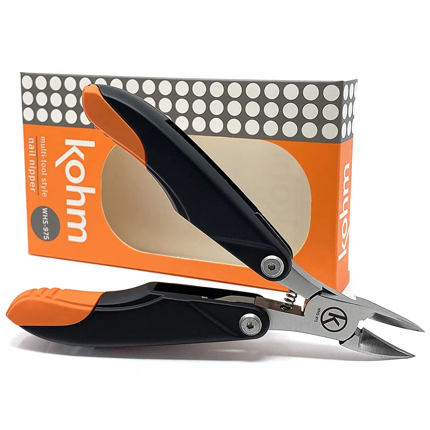 KOHM Podiatrist Toenail Clippers, Ingrown Toe Nail Clippers for Thick Nails - WHS-800 Large, Professional, Podiatrist, Heavy Duty Toenail Clippers for Seniors & Adults