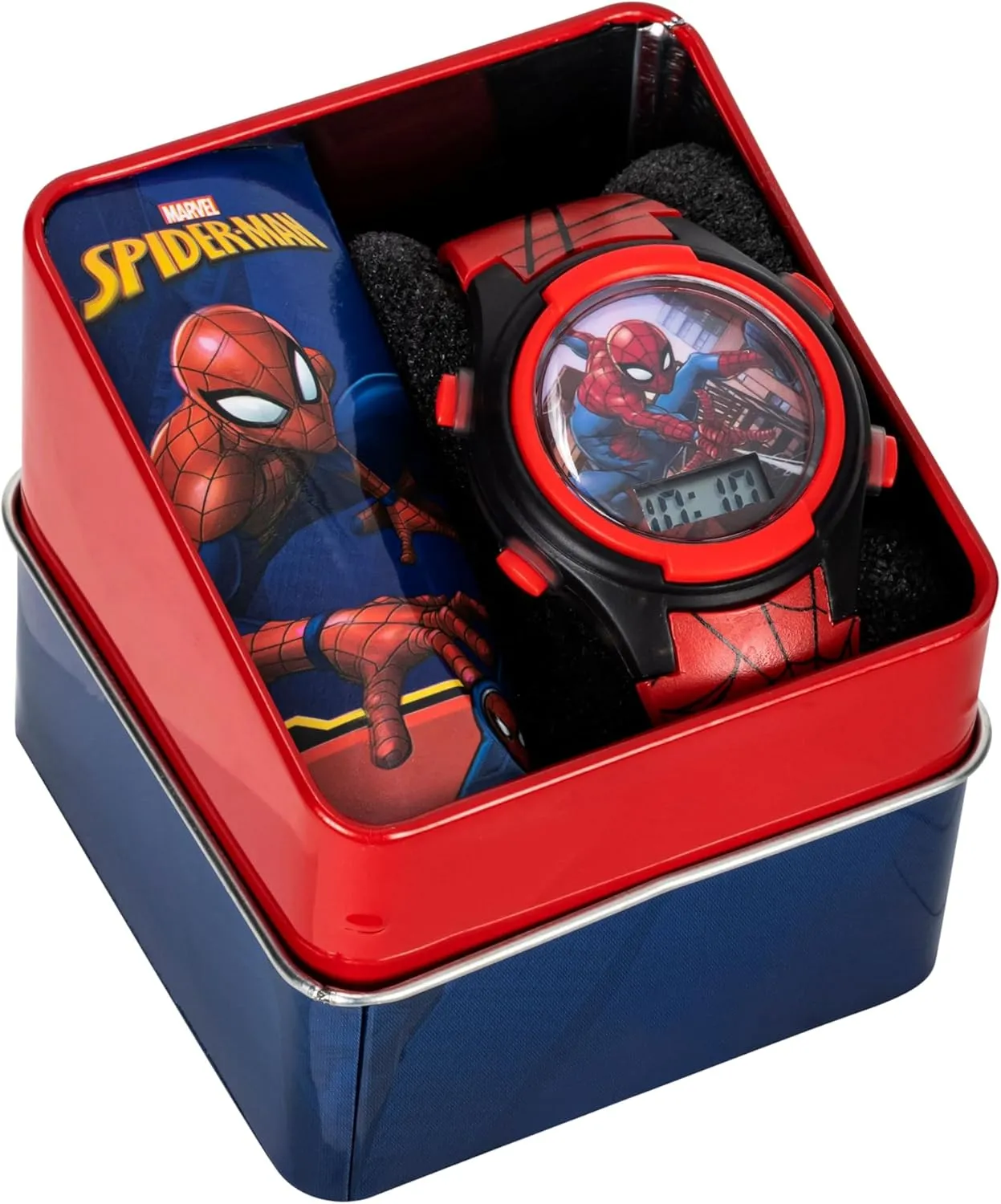 Marvel Spider-Man Kids Watches ?C Digital Display, Interactive Features, Adjustable Strap, Vibrant Spider-Man Graphics, Durable for Active Kids
