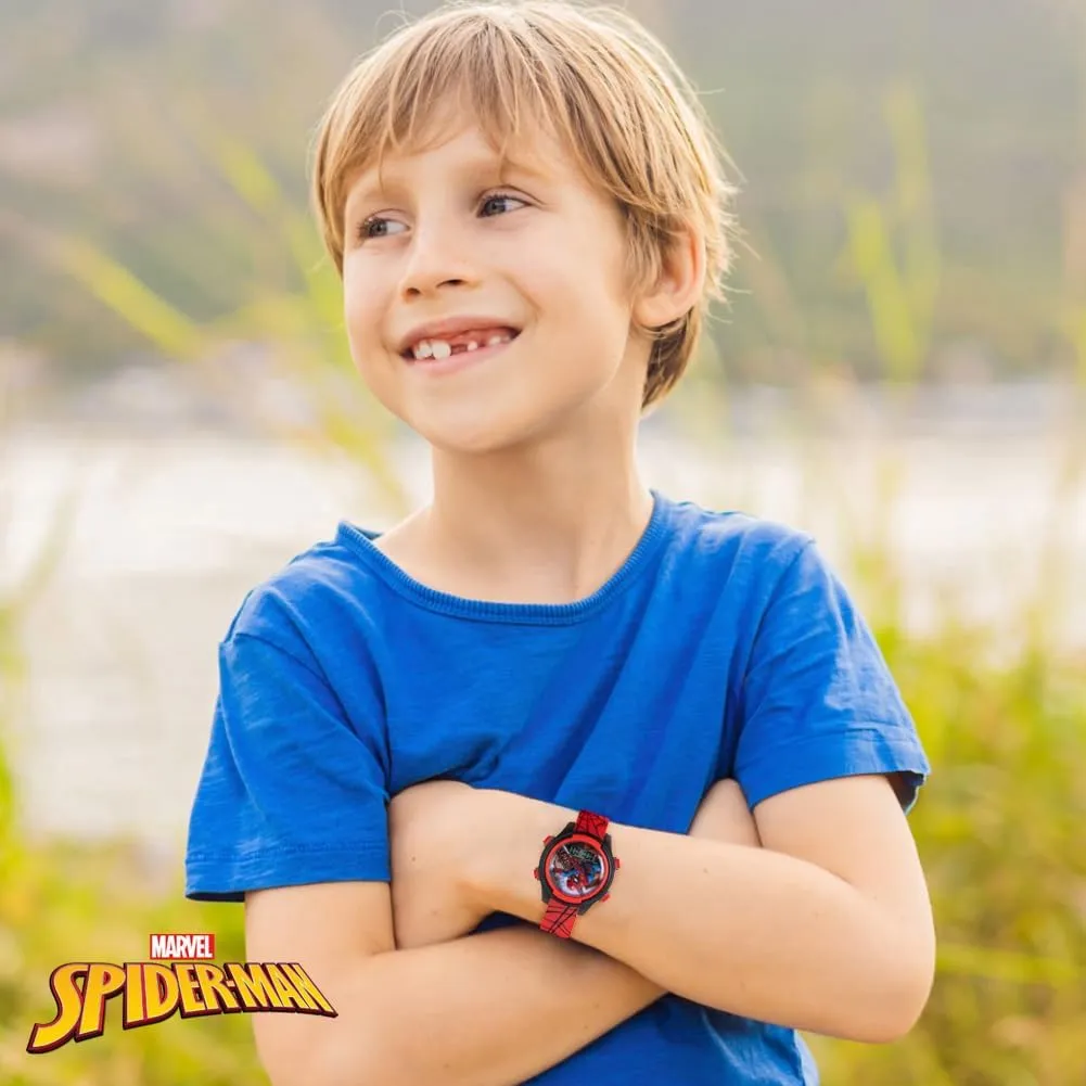 Marvel Spider-Man Kids Watches ?C Digital Display, Interactive Features, Adjustable Strap, Vibrant Spider-Man Graphics, Durable for Active Kids