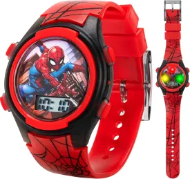 Marvel Spider-Man Kids Watches ?C Digital Display, Interactive Features, Adjustable Strap, Vibrant Spider-Man Graphics, Durable for Active Kids