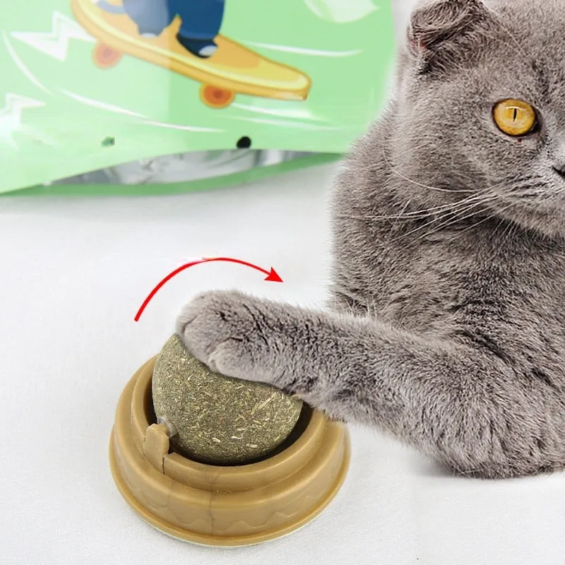 Pat and Pet Emporium | Pet Chew Toys | Catnip Ball | Wall Stick-on