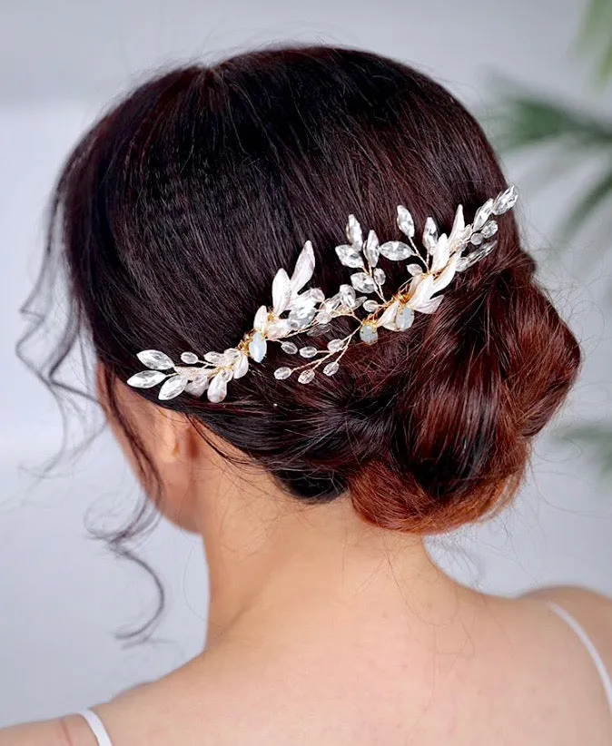 "Malia" - Gold Opal Bridal Hair Comb