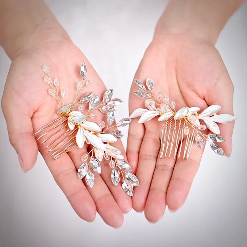 "Malia" - Gold Opal Bridal Hair Comb