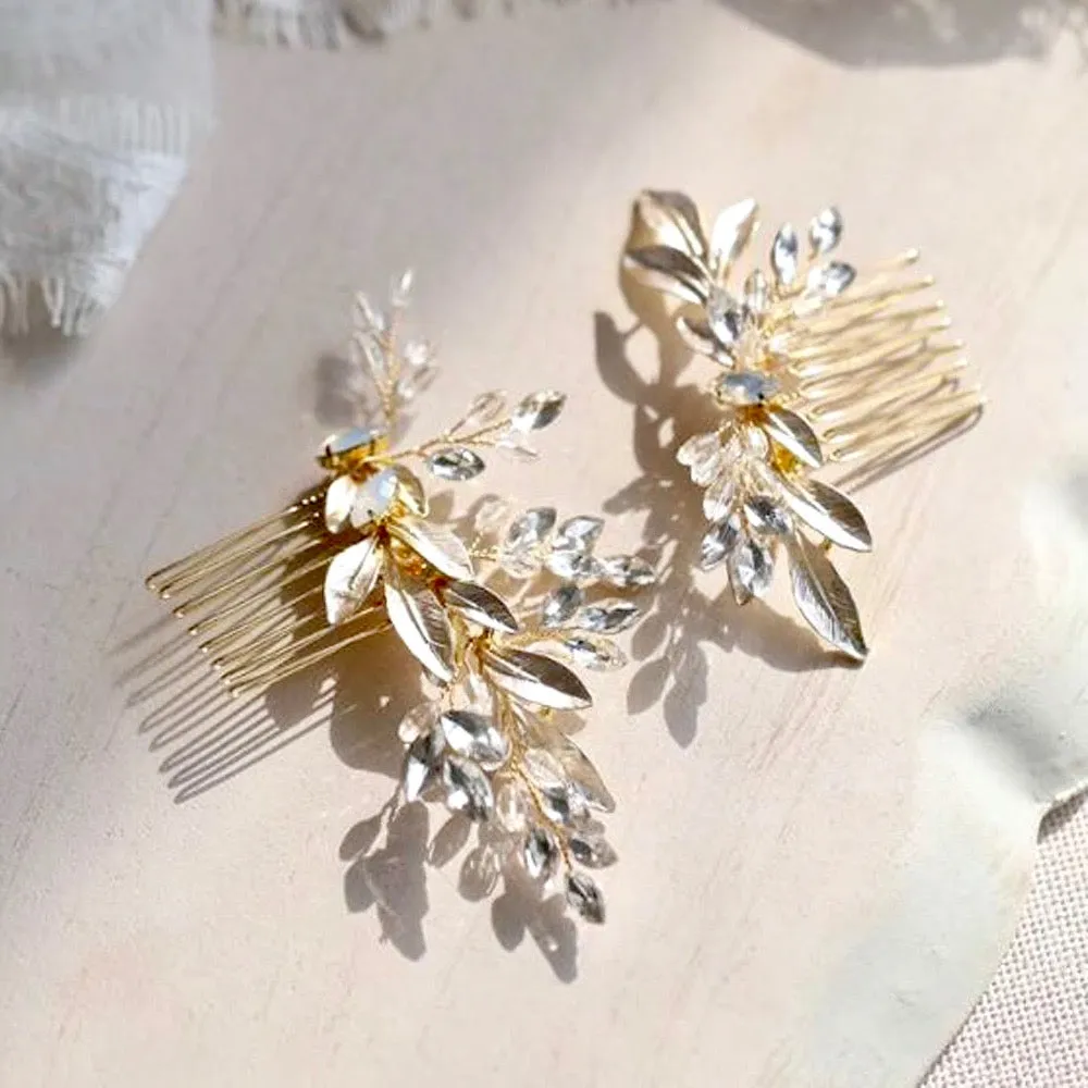 "Malia" - Gold Opal Bridal Hair Comb