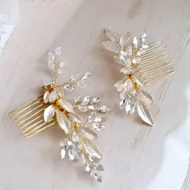 "Malia" - Gold Opal Bridal Hair Comb