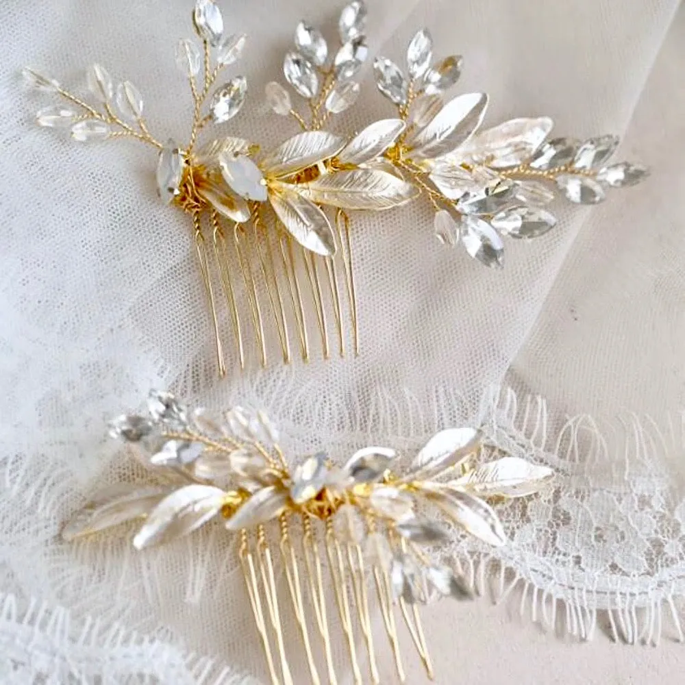 "Malia" - Gold Opal Bridal Hair Comb