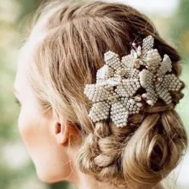 "Rhea" - Gold Pearl Bridal Hair Comb