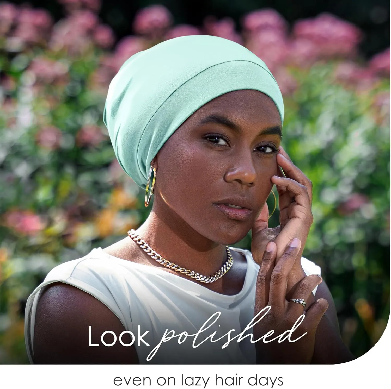 Silk Satin Bonnet Hair Cover Sleep Cap for Sleeping Beanie Hat Adjustable Stay On Headwear Lined Natural Nurse Cap for Women