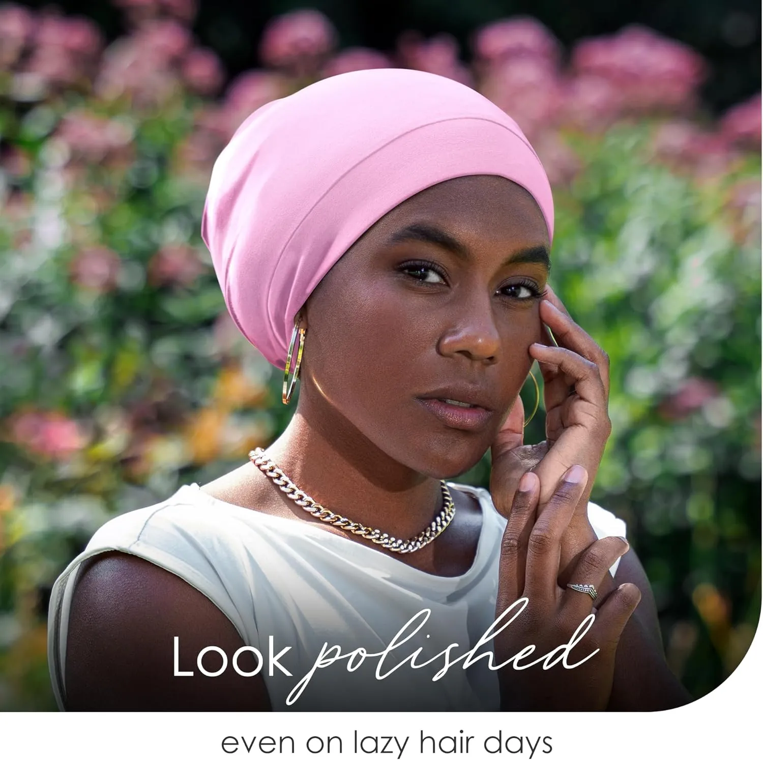 Silk Satin Bonnet Hair Cover Sleep Cap for Sleeping Beanie Hat Adjustable Stay On Headwear Lined Natural Nurse Cap for Women