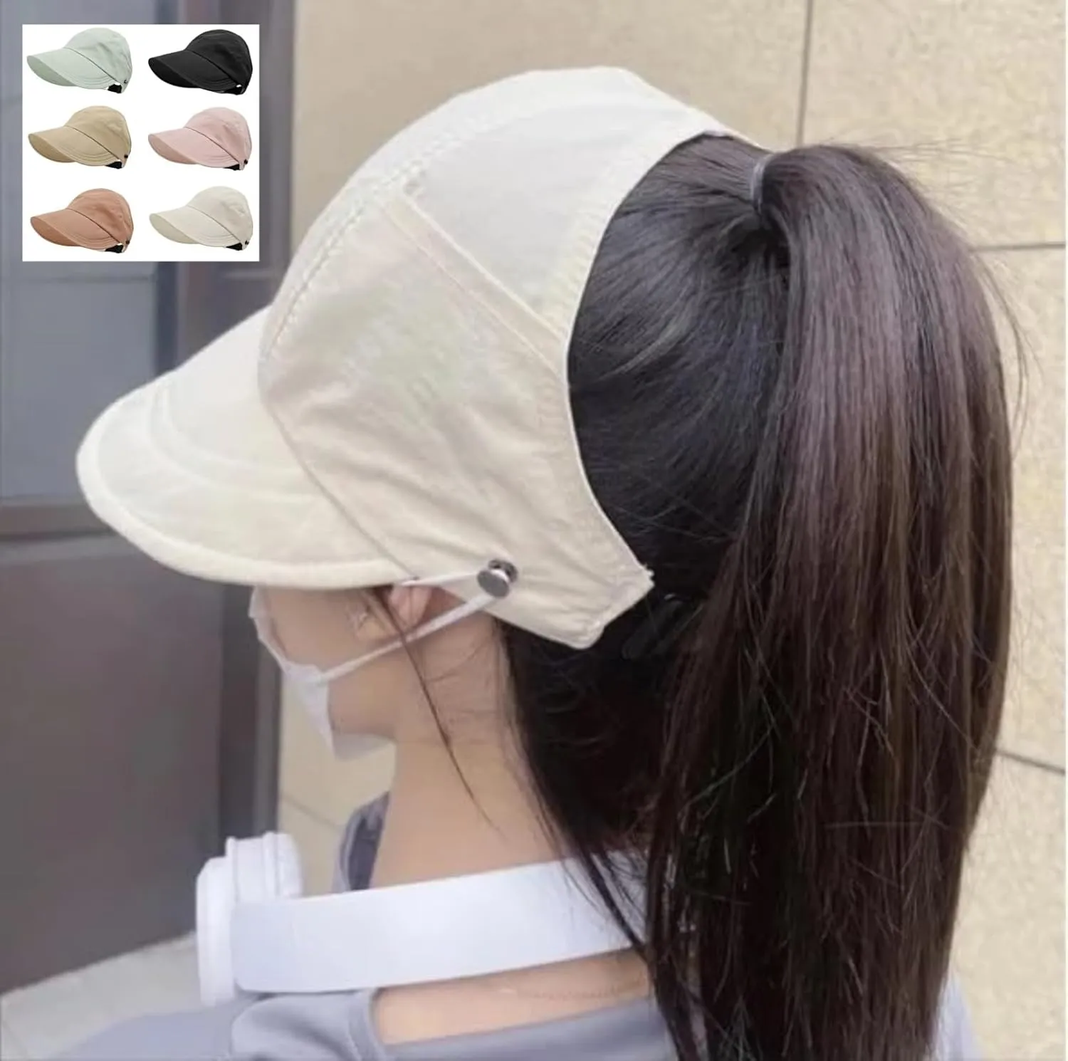 Sun Hats for Women Wide Brim UV Protection Hollow Top Sun Hat Summer Beach Packable Visor