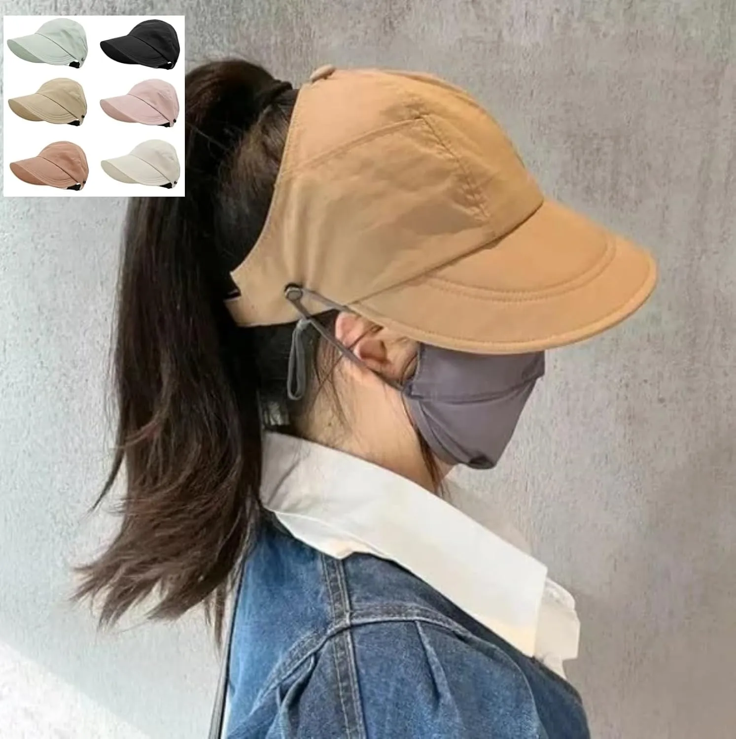 Sun Hats for Women Wide Brim UV Protection Hollow Top Sun Hat Summer Beach Packable Visor