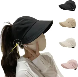 Sun Hats for Women Wide Brim UV Protection Hollow Top Sun Hat Summer Beach Packable Visor