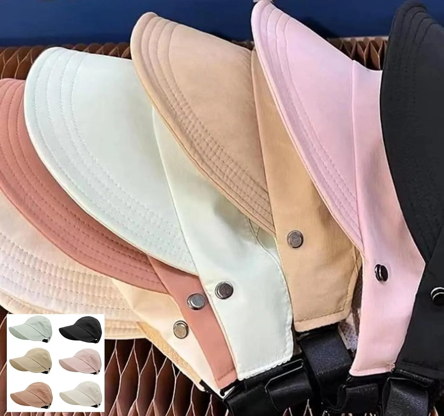 Sun Hats for Women Wide Brim UV Protection Hollow Top Sun Hat Summer Beach Packable Visor