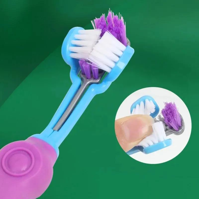 Three-Sided Pet Toothbrush: Multi-Angle Cleaning for Dogs and Cats