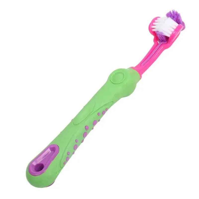 Three-Sided Pet Toothbrush: Multi-Angle Cleaning for Dogs and Cats