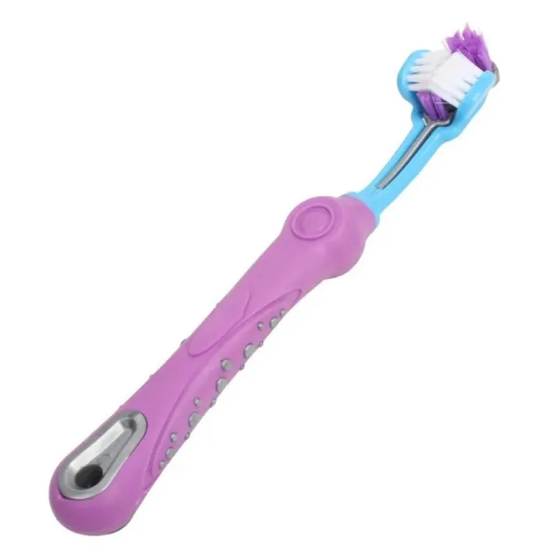 Three-Sided Pet Toothbrush: Multi-Angle Cleaning for Dogs and Cats